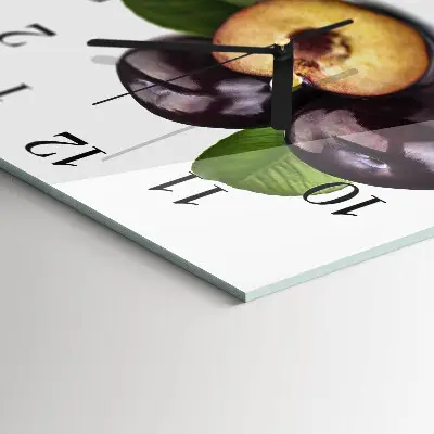 Quadratische wanduhr modern Pflaumen