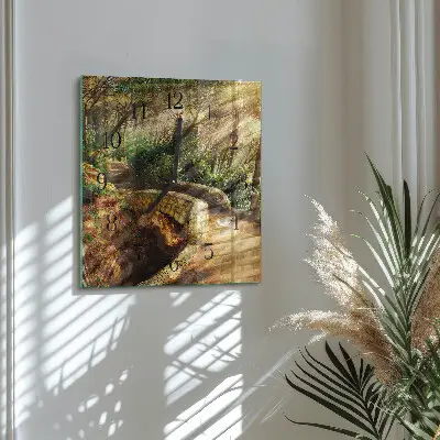 Quadratische wanduhr Waldbrücke