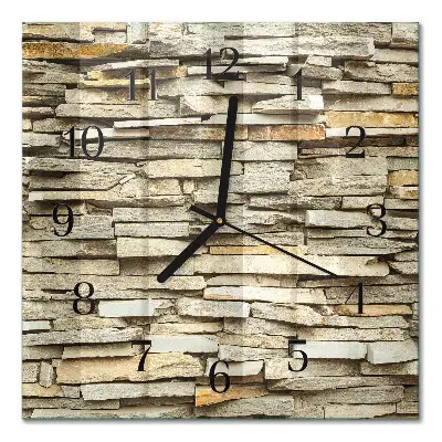 Wanduhr mit motiv quadratisch Steine
