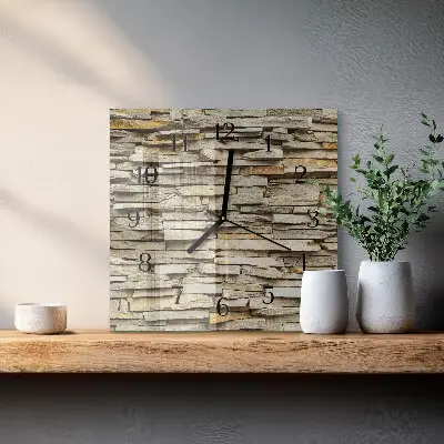 Wanduhr mit motiv quadratisch Steine