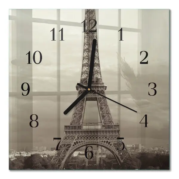 Moderne wanduhr quadratisch Eiffelturm
