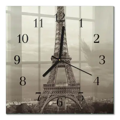 Moderne wanduhr quadratisch Eiffelturm