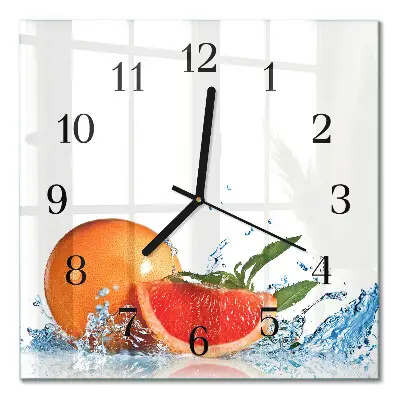 Wanduhr mit motiv quadratisch Grapefruit