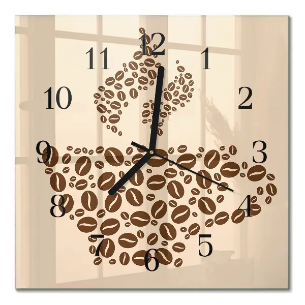 Quadratische wanduhr modern Kaffee