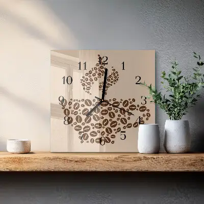 Quadratische wanduhr modern Kaffee