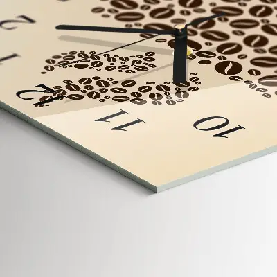 Quadratische wanduhr modern Kaffee