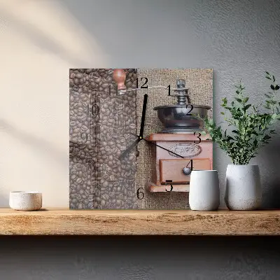 Glasuhr quadratisch Kaffeemühle
