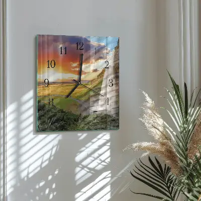 Quadratische wanduhr Wasserfall