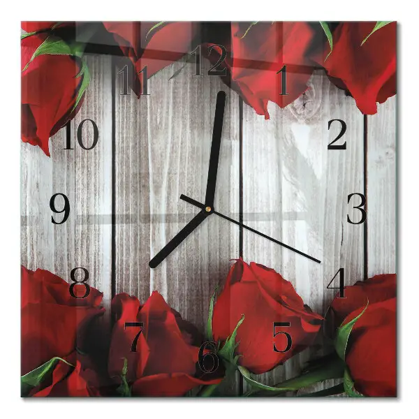 Wanduhr mit motiv quadratisch Rosentabletten