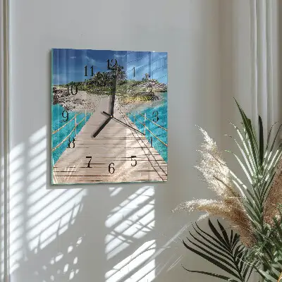 Moderne wanduhr quadratisch Brücke auf der Insel