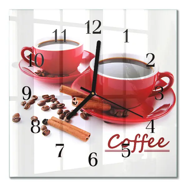 Moderne wanduhr quadratisch Eine Tasse Kaffee