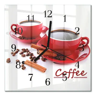 Moderne wanduhr quadratisch Eine Tasse Kaffee