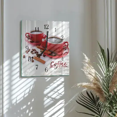 Moderne wanduhr quadratisch Eine Tasse Kaffee