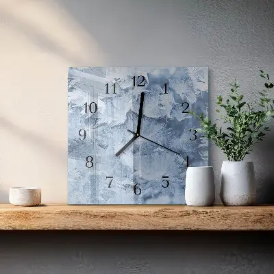 Quadratische wanduhr Schneeflocken