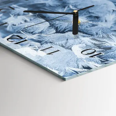 Quadratische wanduhr Schneeflocken