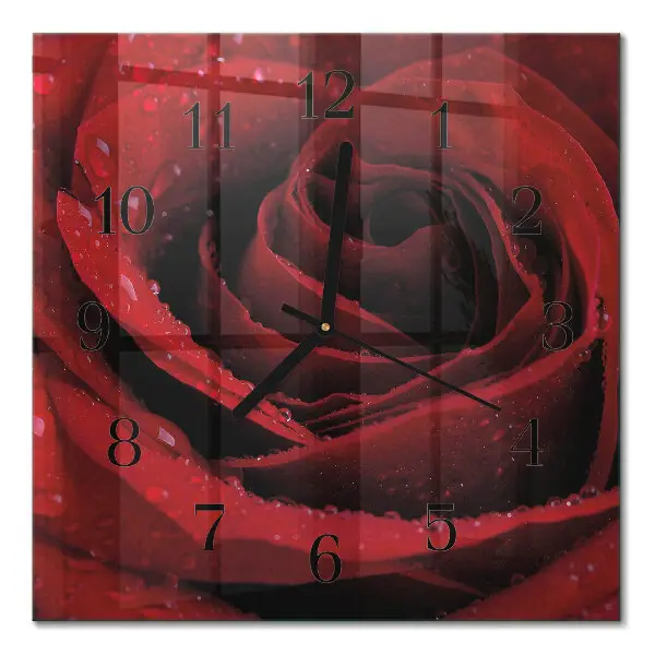 Wanduhr mit motiv quadratisch Rose