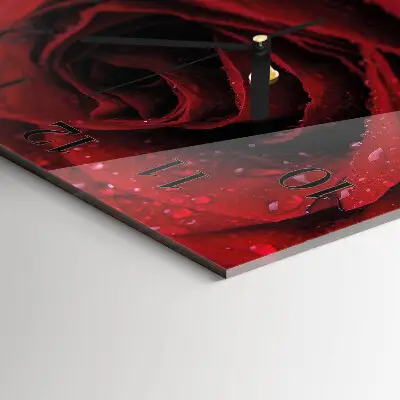 Wanduhr mit motiv quadratisch Rose