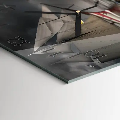Quadratische wanduhr Segelboot