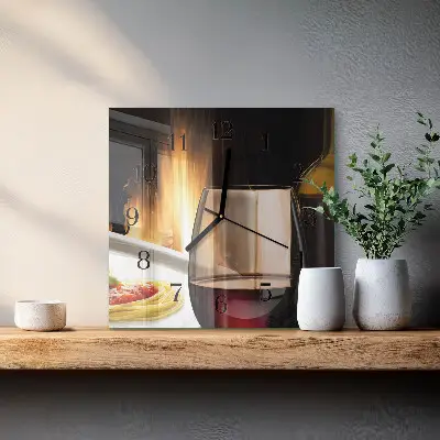 Glasuhr quadratisch Spaghetti
