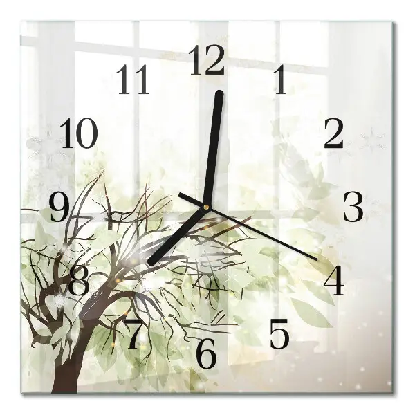 Moderne wanduhr quadratisch Baum