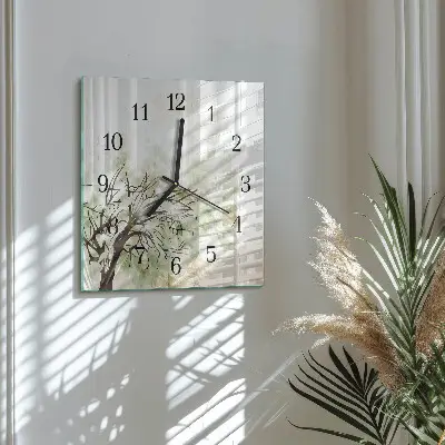 Moderne wanduhr quadratisch Baum