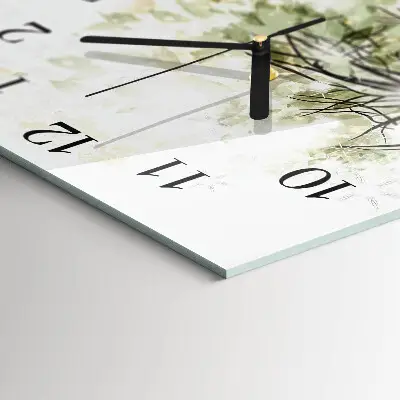 Moderne wanduhr quadratisch Baum