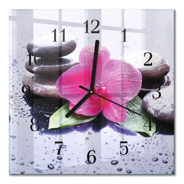 Wanduhr mit motiv quadratisch Orchidee