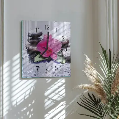 Wanduhr mit motiv quadratisch Orchidee