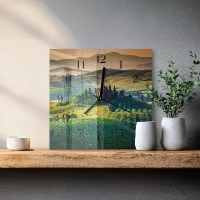 Quadratische wanduhr modern Landschaft