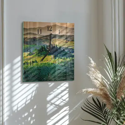 Quadratische wanduhr modern Landschaft