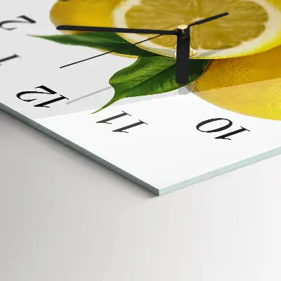 Quadratische wanduhr Zitronen