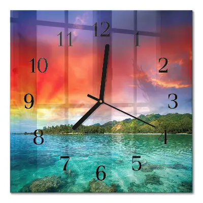 Moderne wanduhr quadratisch Landschaft