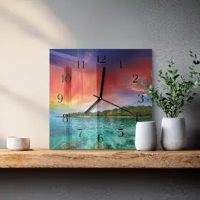 Moderne wanduhr quadratisch Landschaft
