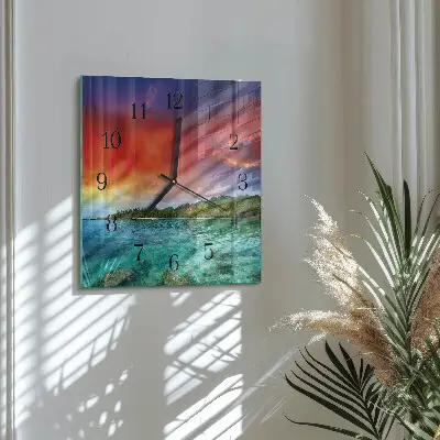 Moderne wanduhr quadratisch Landschaft