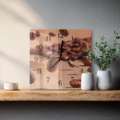 Wanduhr mit motiv quadratisch Kaffeebohnen