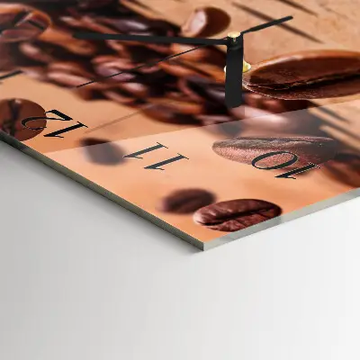 Wanduhr mit motiv quadratisch Kaffeebohnen