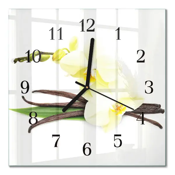 Moderne wanduhr quadratisch Vanilleorchidee