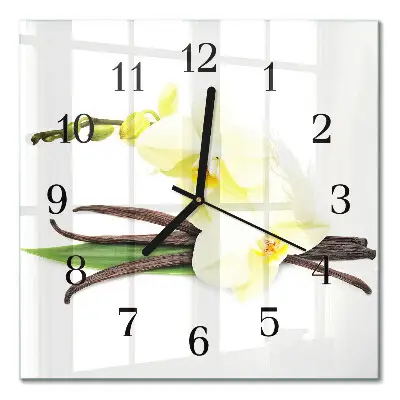 Moderne wanduhr quadratisch Vanilleorchidee