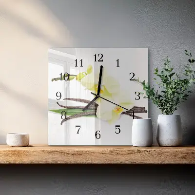Moderne wanduhr quadratisch Vanilleorchidee