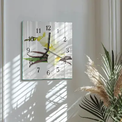 Moderne wanduhr quadratisch Vanilleorchidee