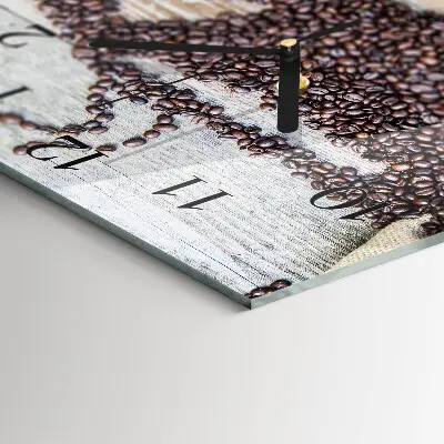 Quadratische wanduhr modern Kaffeebohnen