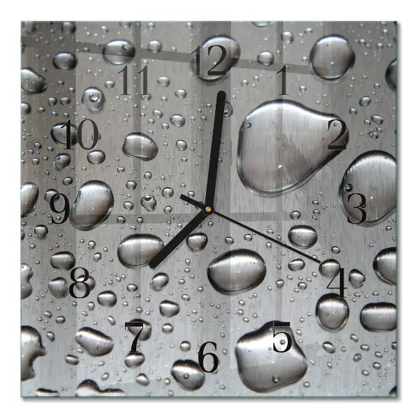 Quadratische wanduhr Tropfen