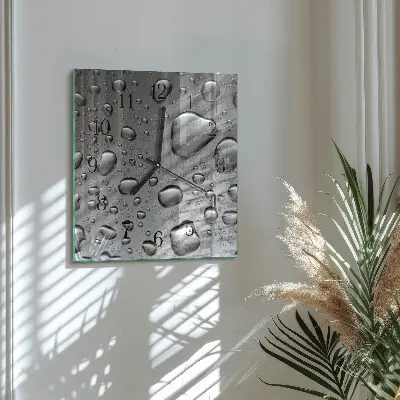Quadratische wanduhr Tropfen
