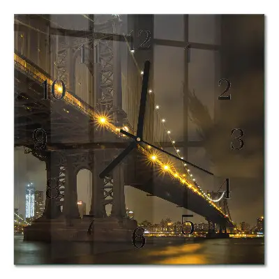 Glasuhr quadratisch Nachtbrücke