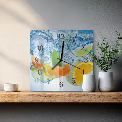 Moderne wanduhr quadratisch Zitruspflanze