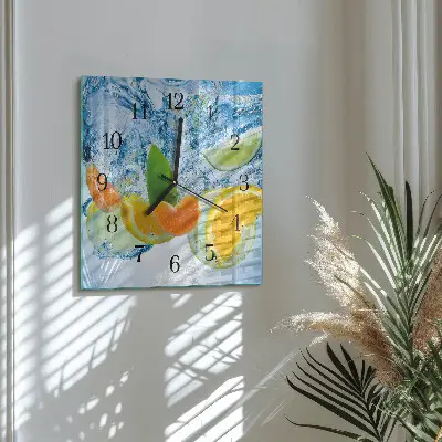 Moderne wanduhr quadratisch Zitruspflanze