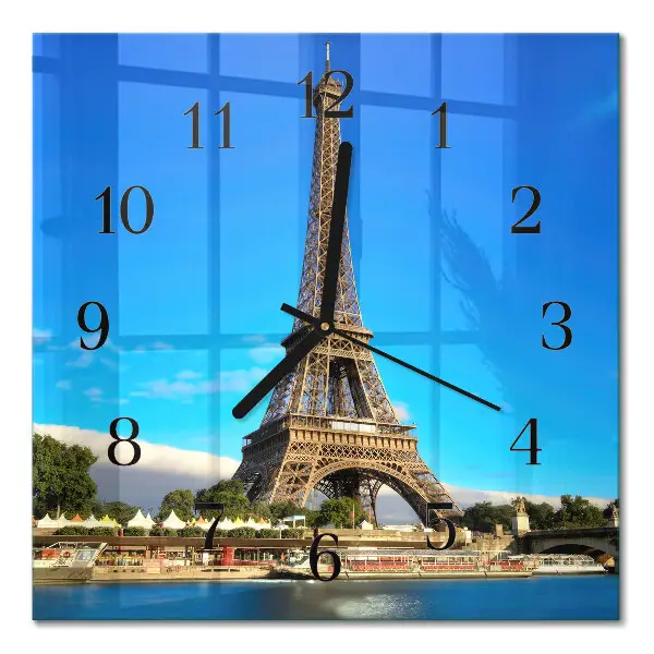 Quadratische wanduhr modern Eiffelturm Paris