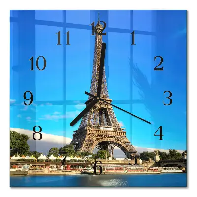 Quadratische wanduhr modern Eiffelturm Paris
