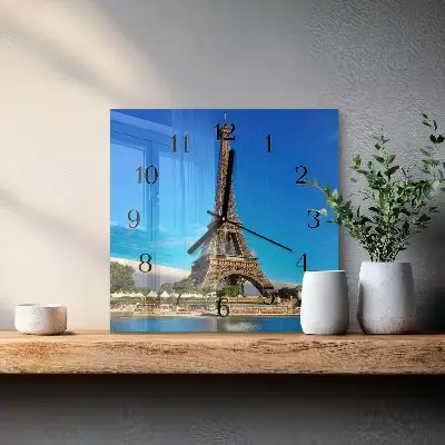 Quadratische wanduhr modern Eiffelturm Paris