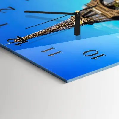 Quadratische wanduhr modern Eiffelturm Paris